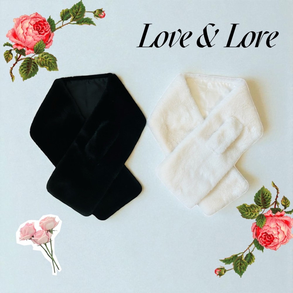Love & Lore Black and White Scarves Set of 2 pcs